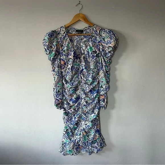 Isabel Marant Étoile Bireya Silk-Blend Mini Dress Size 40/ US 8 NWT - Picture 5 of 12